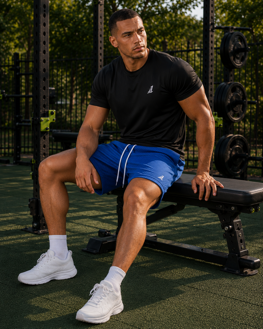 Men's Mesh Training Shorts  – Navy Blue