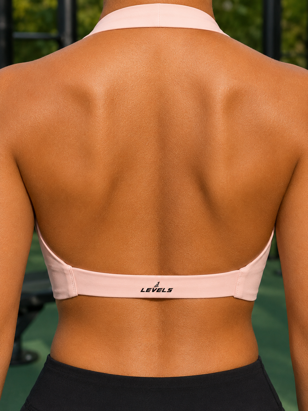 Women’s Sculpt Pink Pleated Halter Sports Bra