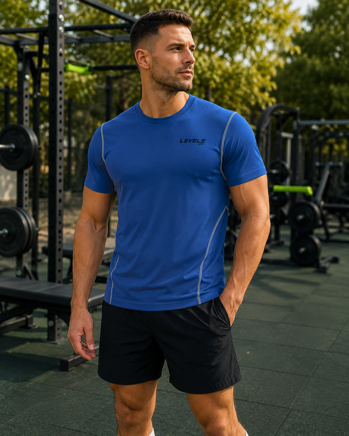 MotionForm Performance T-Shirt - White - Grey - Blue
