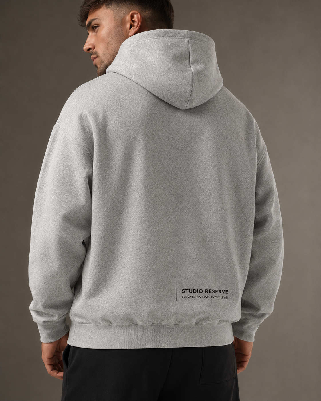 Studio Reserve Fleece Hoodie – Light Grey, & White