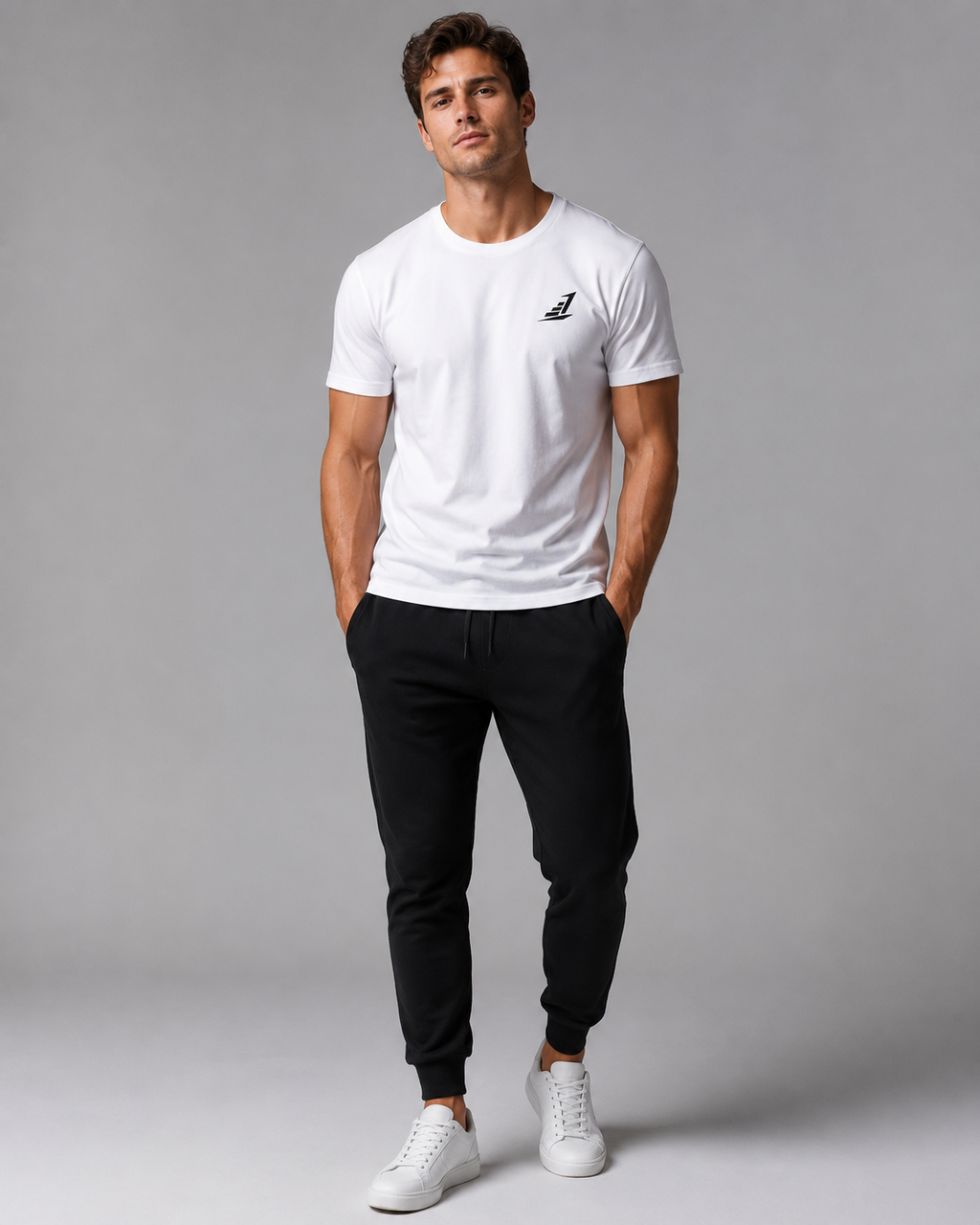 Men’s Levels Signature Embroidered Casual Tee – White