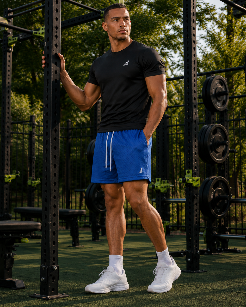 Men's Mesh Training Shorts  – Navy Blue