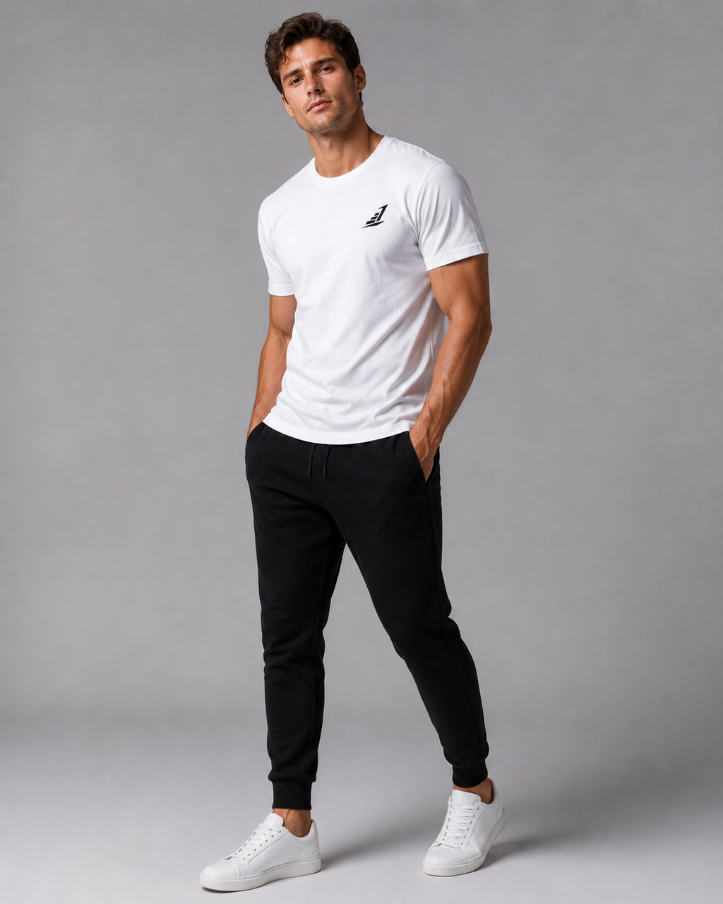 Men’s Levels Signature Embroidered Casual Tee – White