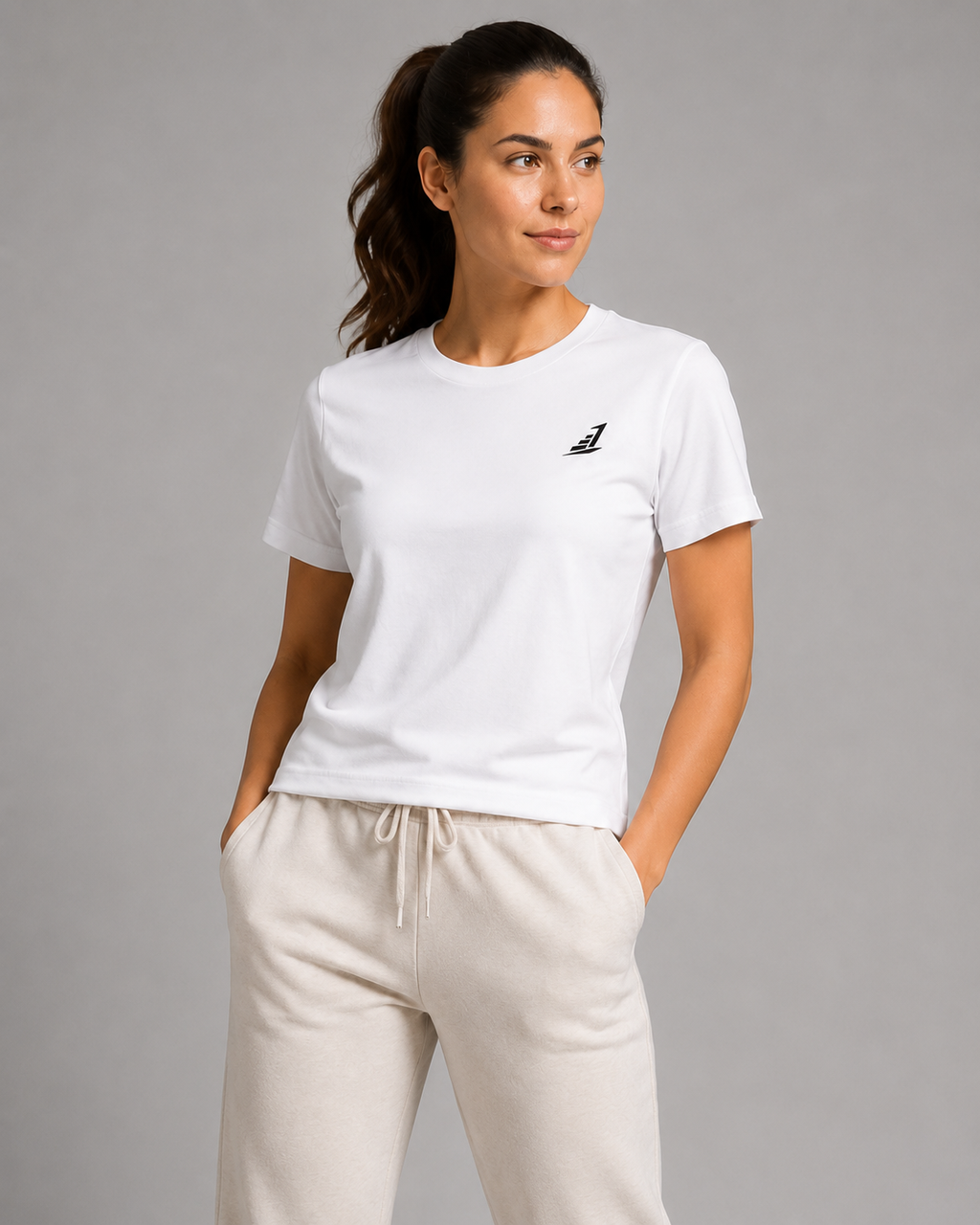 Women’s Levels Signature Embroidered Casual Tee – White