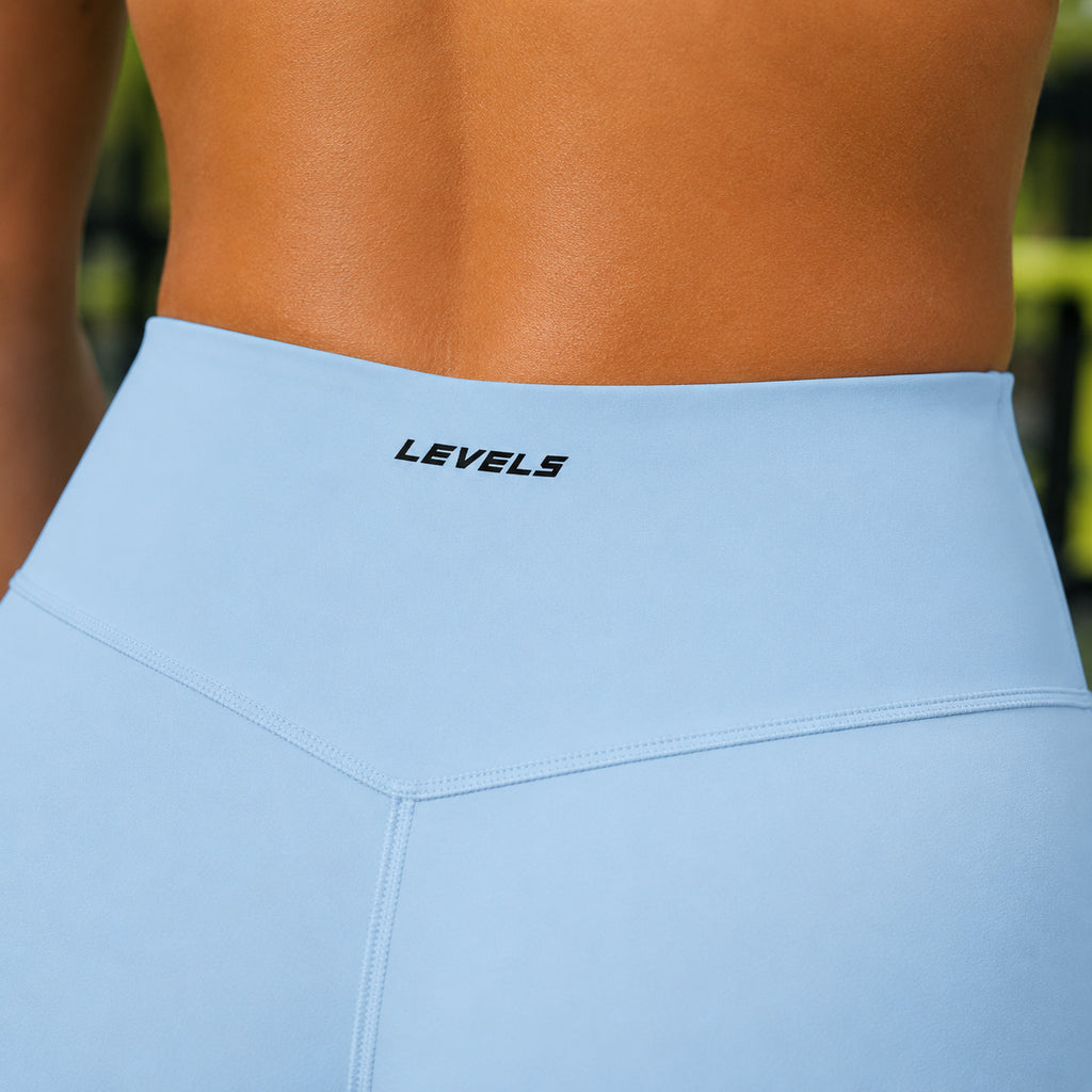 Women’s High-Rise Yoga Shorts – Baby Blue
