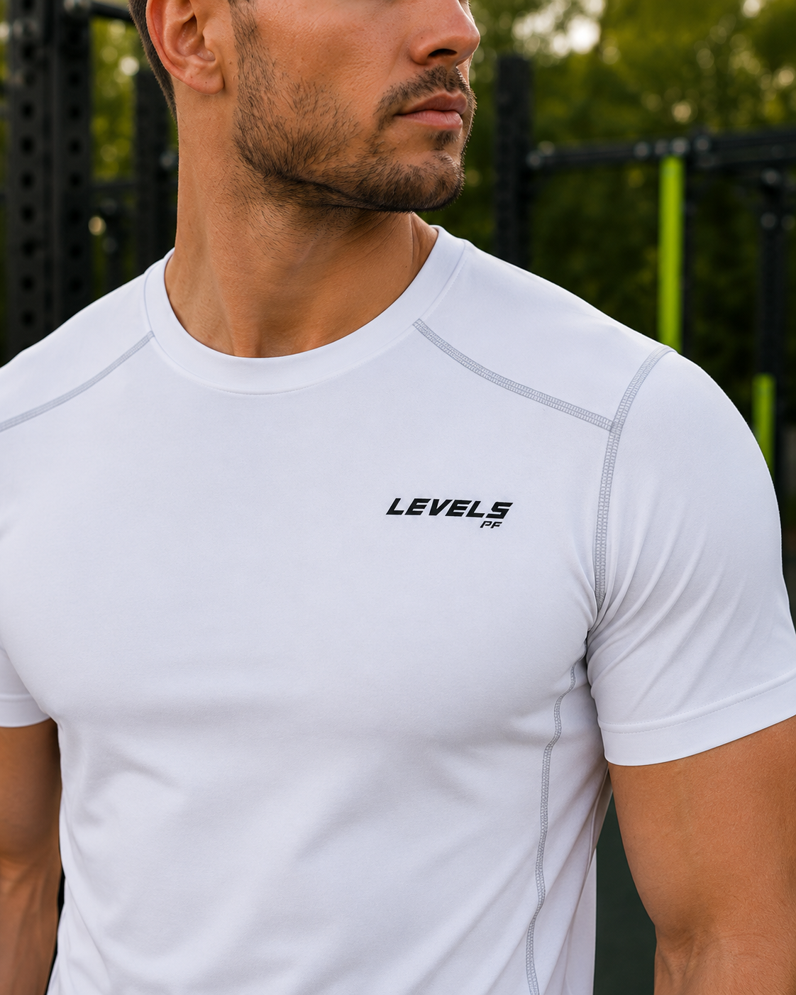 MotionForm Performance T-Shirt - White - Grey - Blue