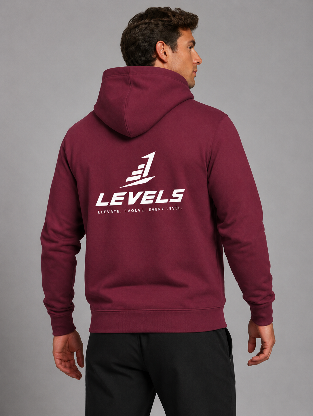 Men's Levels Signature Maroon Hoodie
