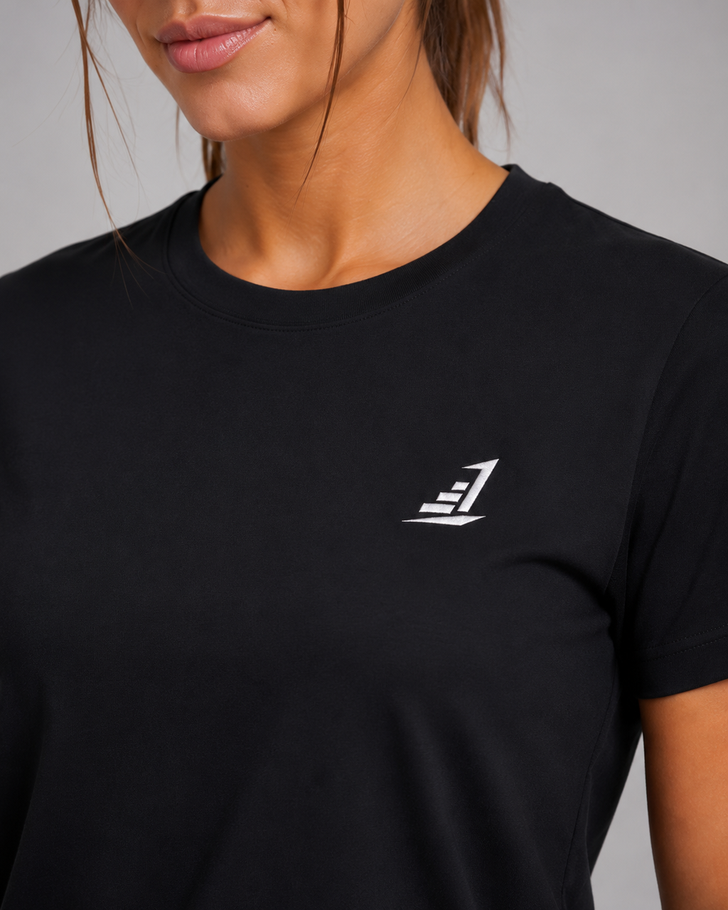 Women’s Levels Signature Embroidered Casual Tee – Black
