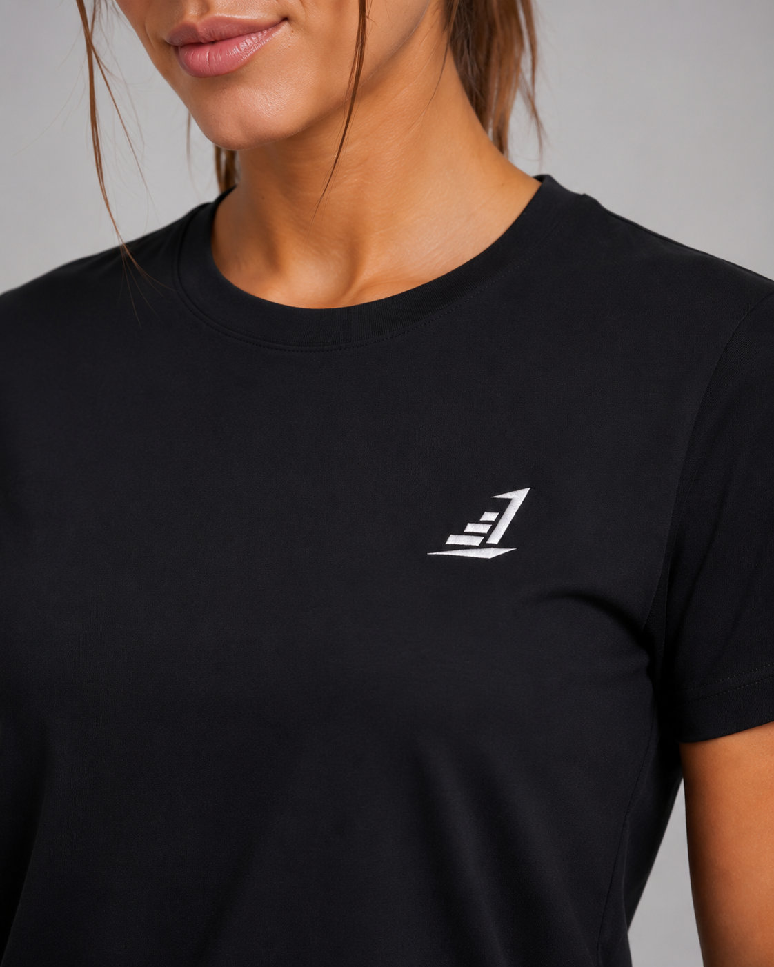 Women’s Levels Signature Embroidered Casual Tee – Black