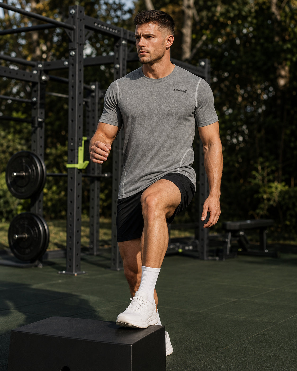 MotionForm Performance T-Shirt - White - Grey - Blue