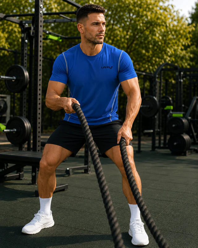 MotionForm Performance T-Shirt - White - Grey - Blue