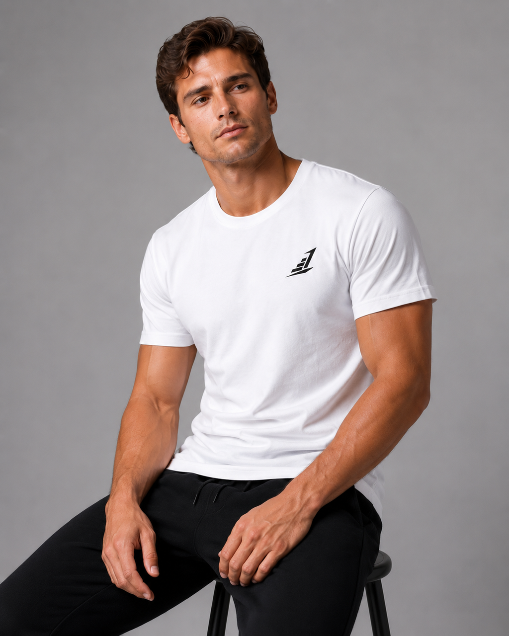 Men’s Levels Signature Embroidered Casual Tee – White