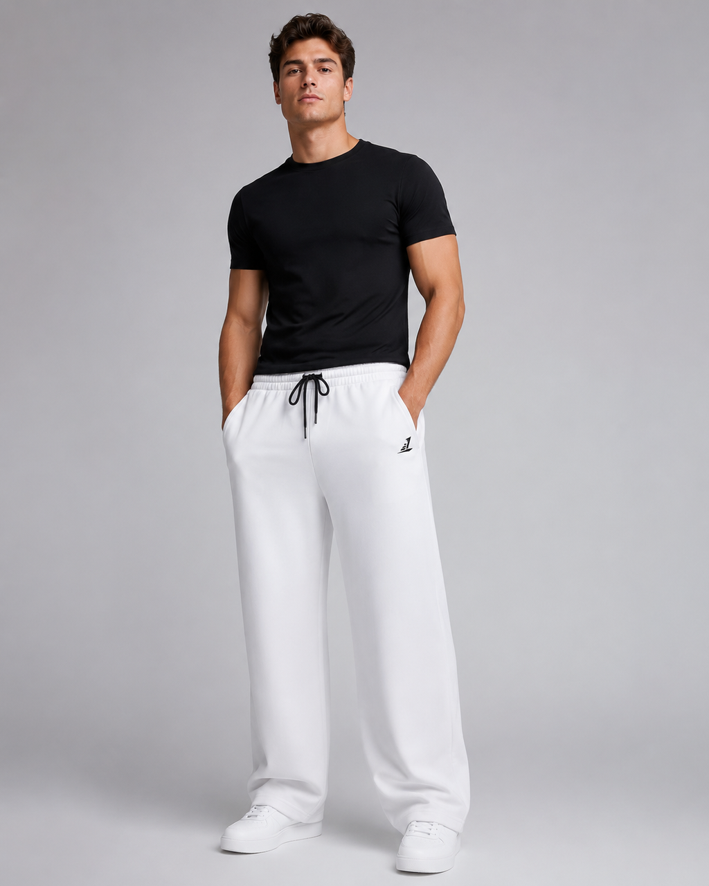 Men's White joggers Athletic Joggers