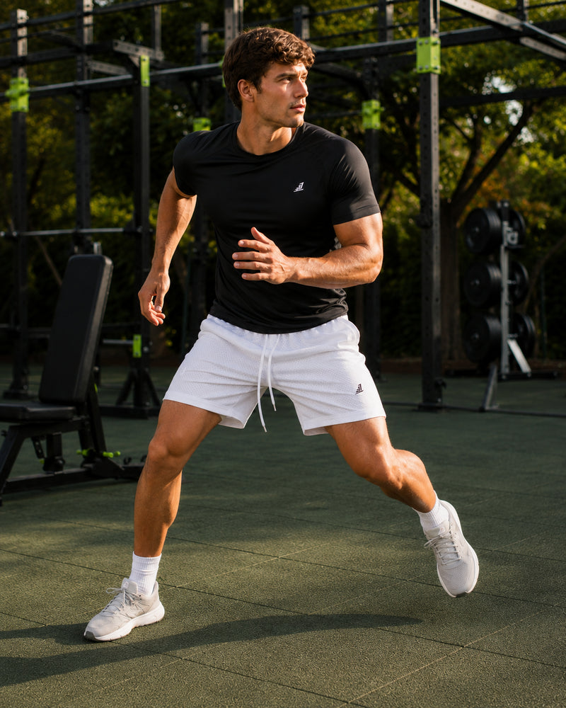 Men's Mesh Training Shorts – White