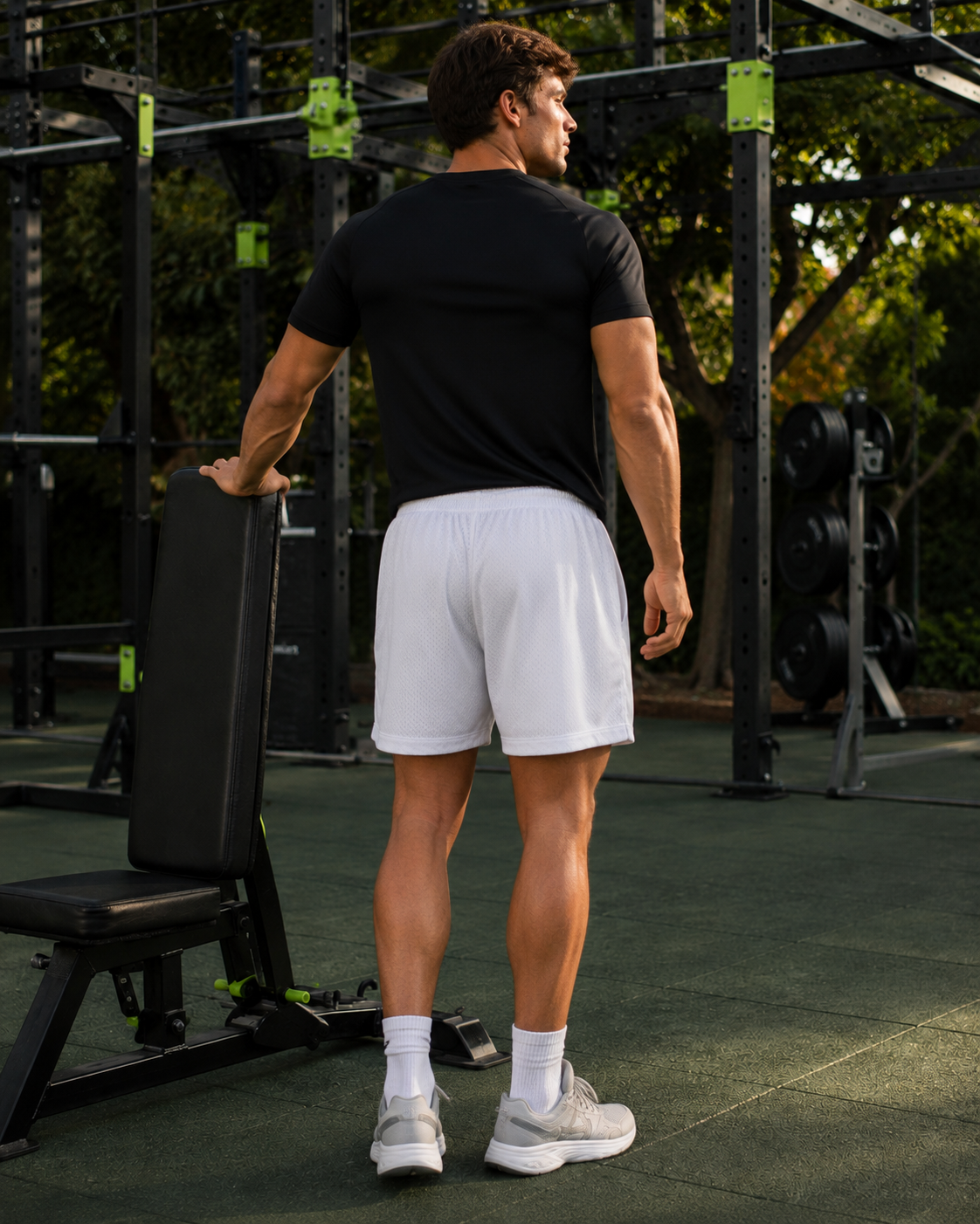 Men's Mesh Training Shorts – White