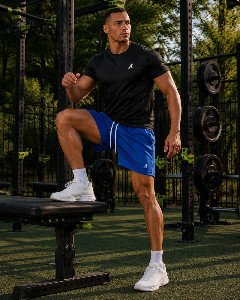 Men's Mesh Training Shorts  – Navy Blue