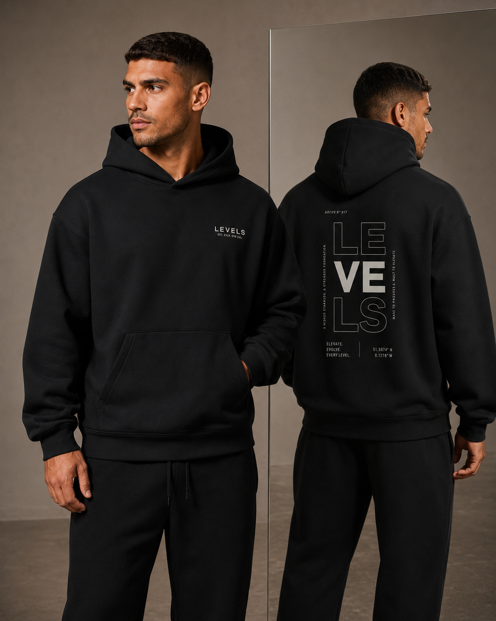 Typographic Archive Fleeced Hoodie