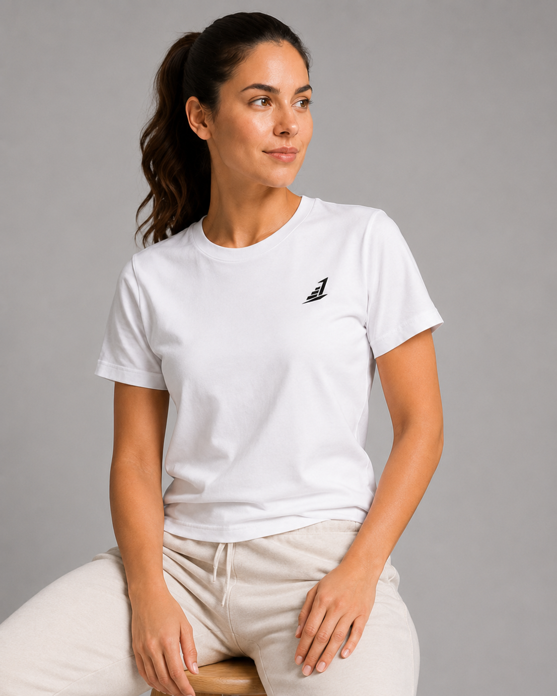 Women’s Levels Signature Embroidered Casual Tee – White
