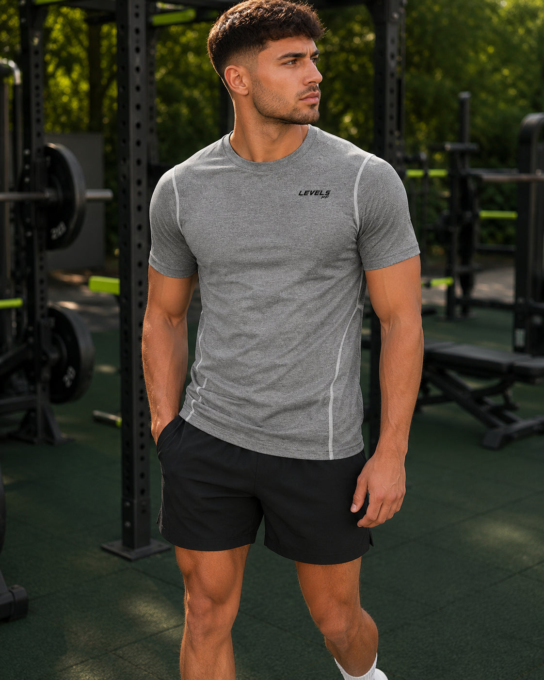 MotionForm Performance T-Shirt - White - Grey - Blue