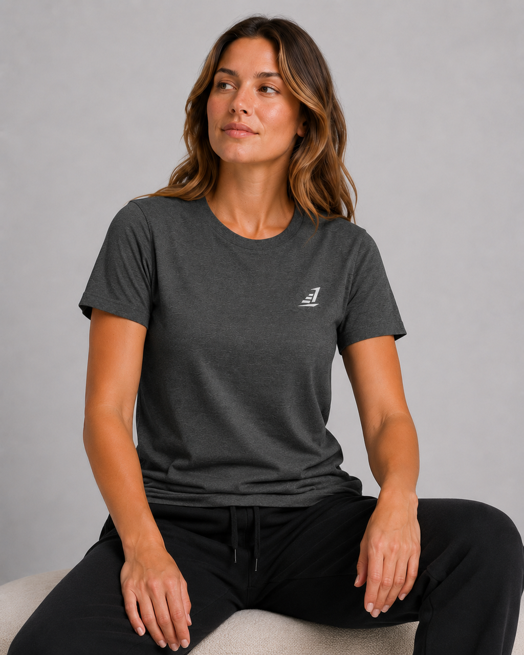 Women’s Levels Signature Embroidered Casual Tee – Grey