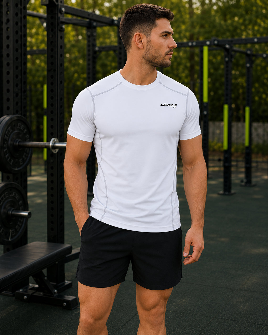 MotionForm Performance T-Shirt - White - Grey - Blue