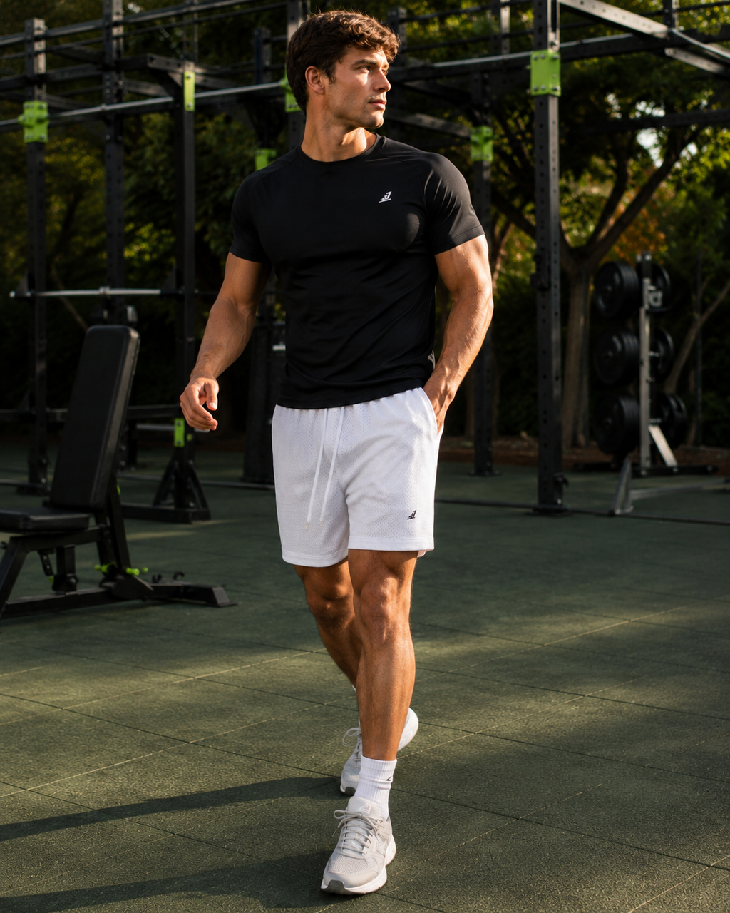Men's Mesh Training Shorts – White