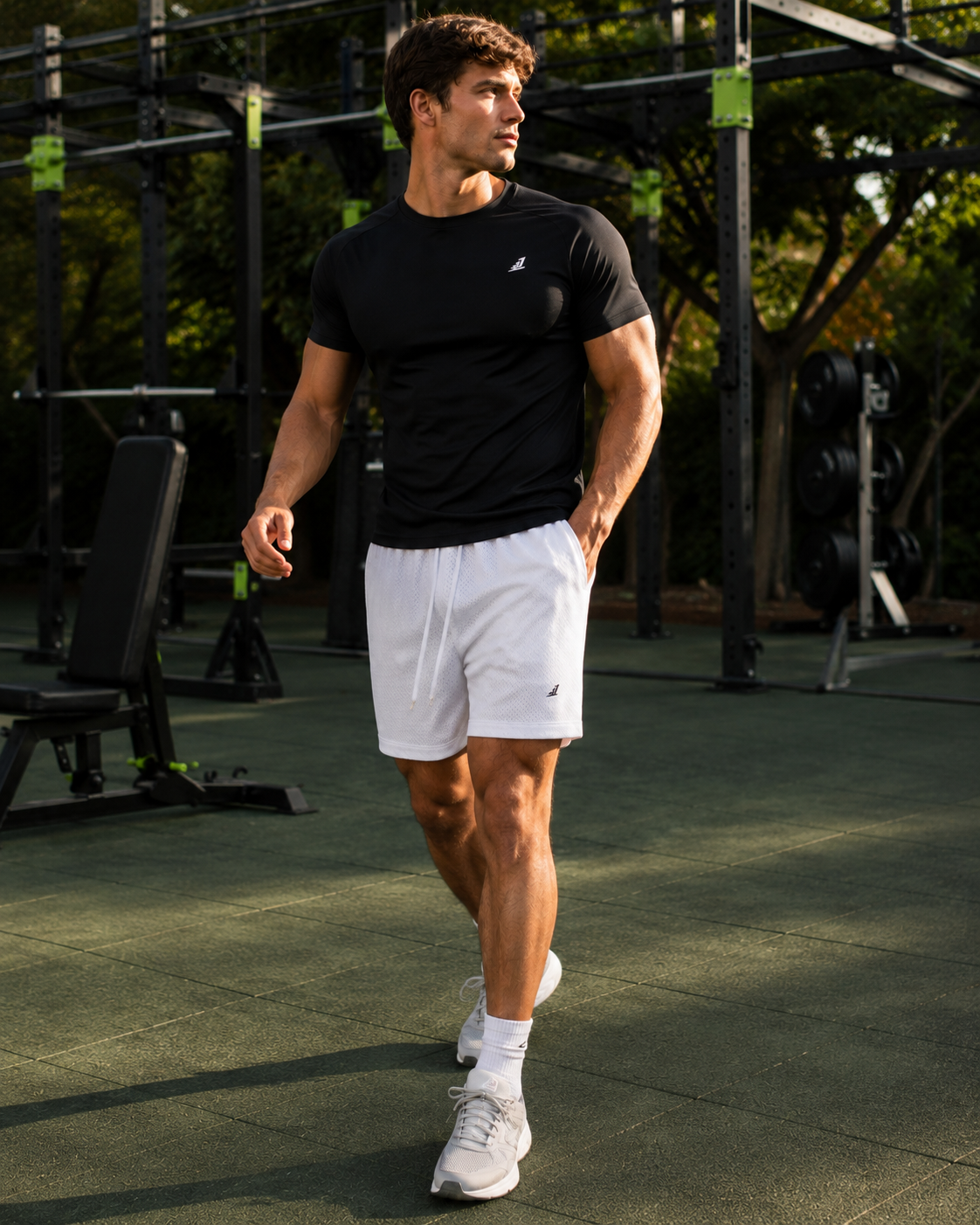 Men's Mesh Training Shorts – White