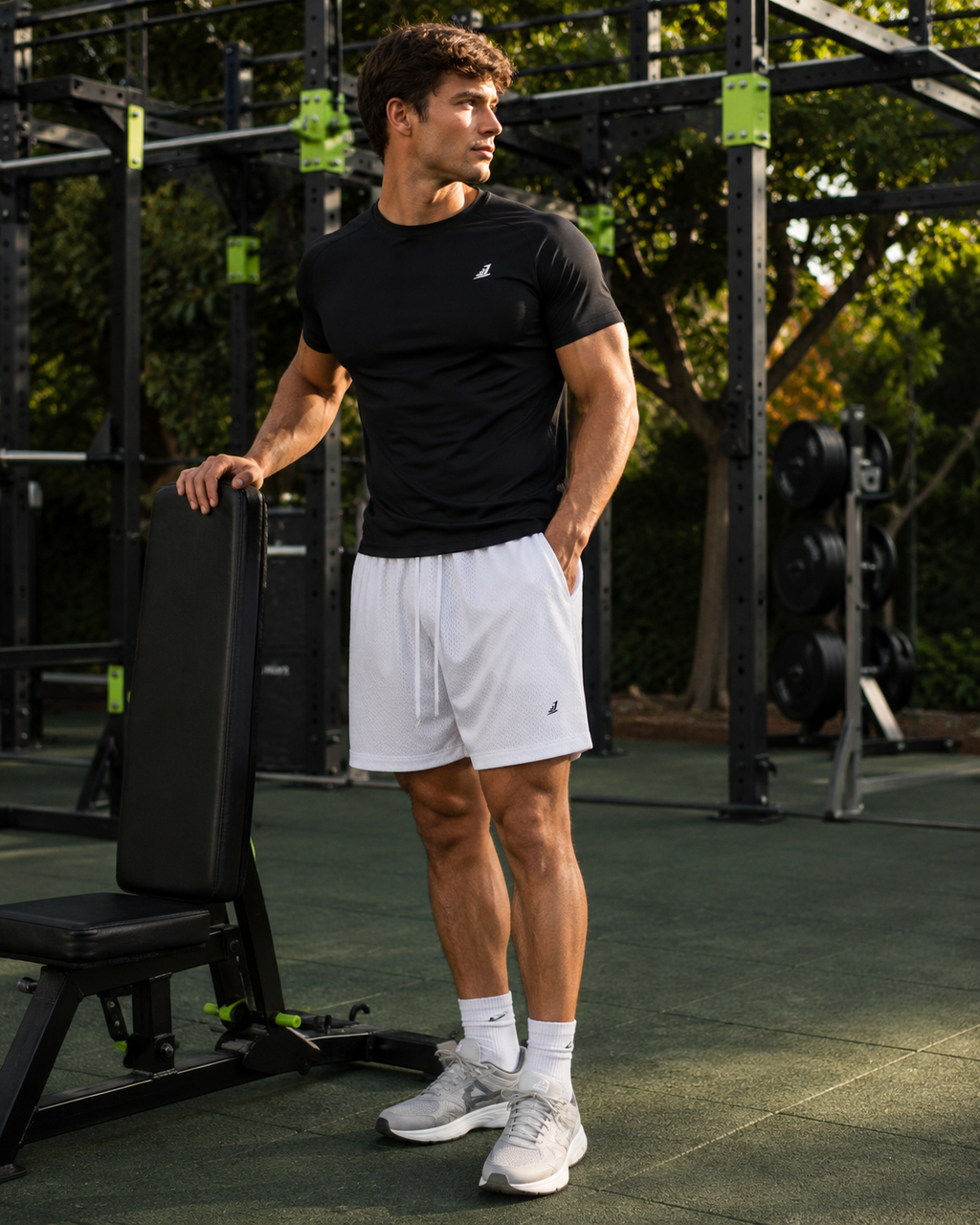 Men's Mesh Training Shorts – White