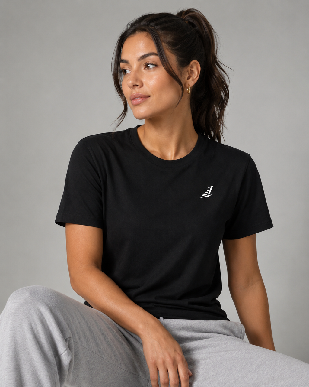 Women’s Levels Signature Embroidered Casual Tee – Black
