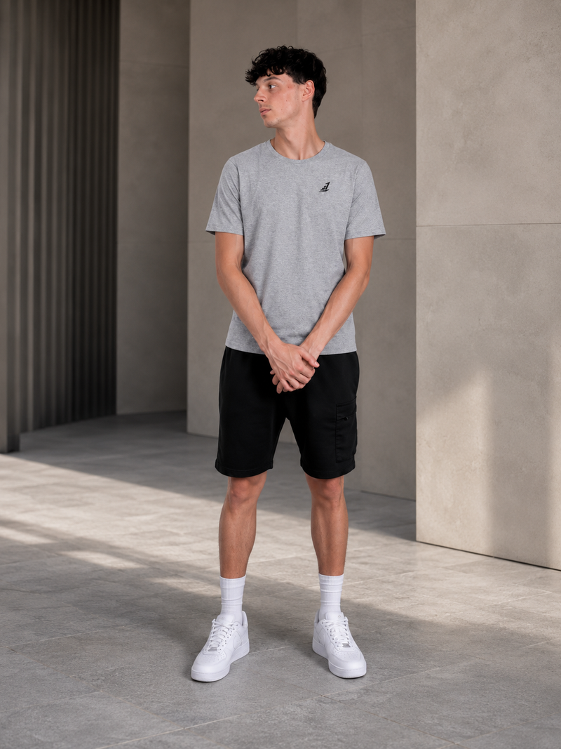 Men’s Levels Signature Embroidered Casual Tee – Heather Grey