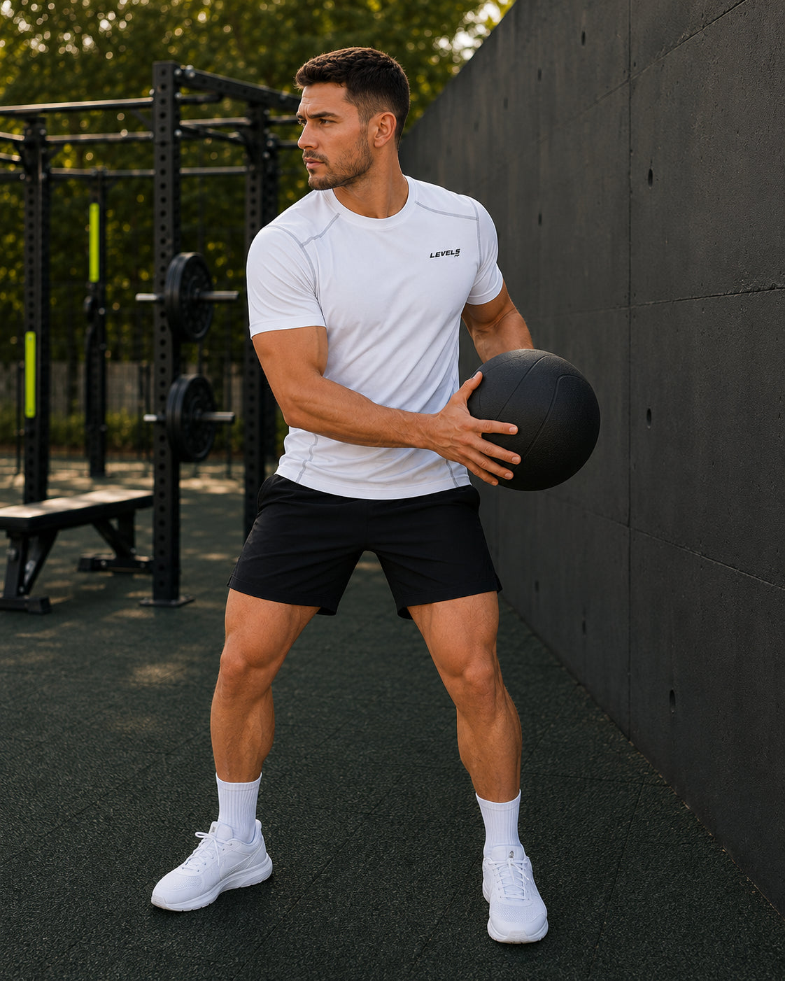 MotionForm Performance T-Shirt - White - Grey - Blue