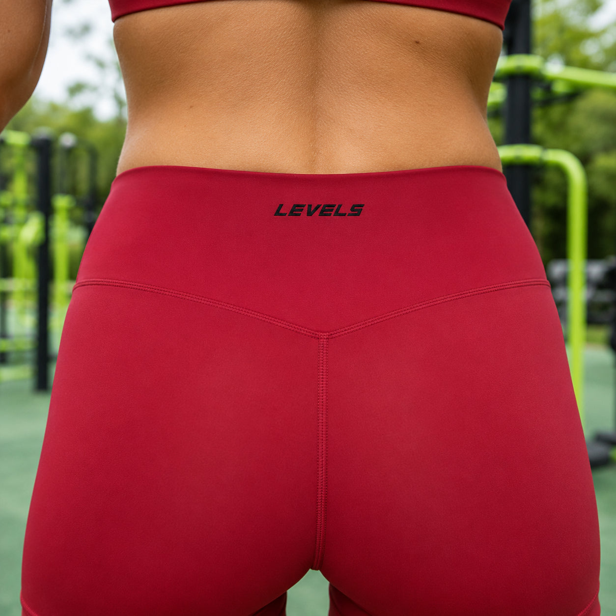 Women’s High-Rise Yoga Shorts - Deep Red