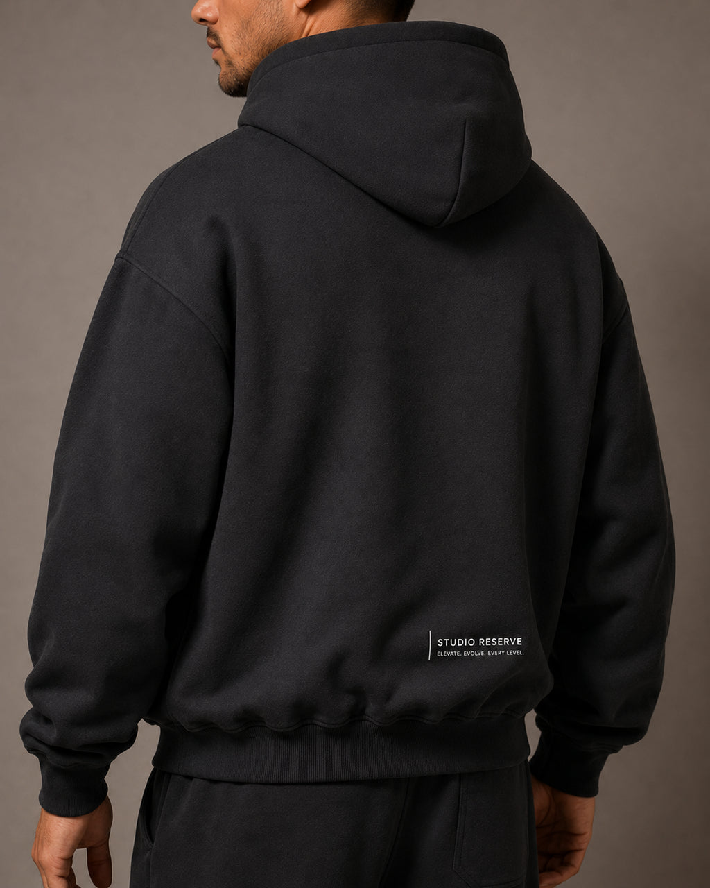 Studio Reserve Fleece Hoodie – Dark Grey, Black & Olive Green