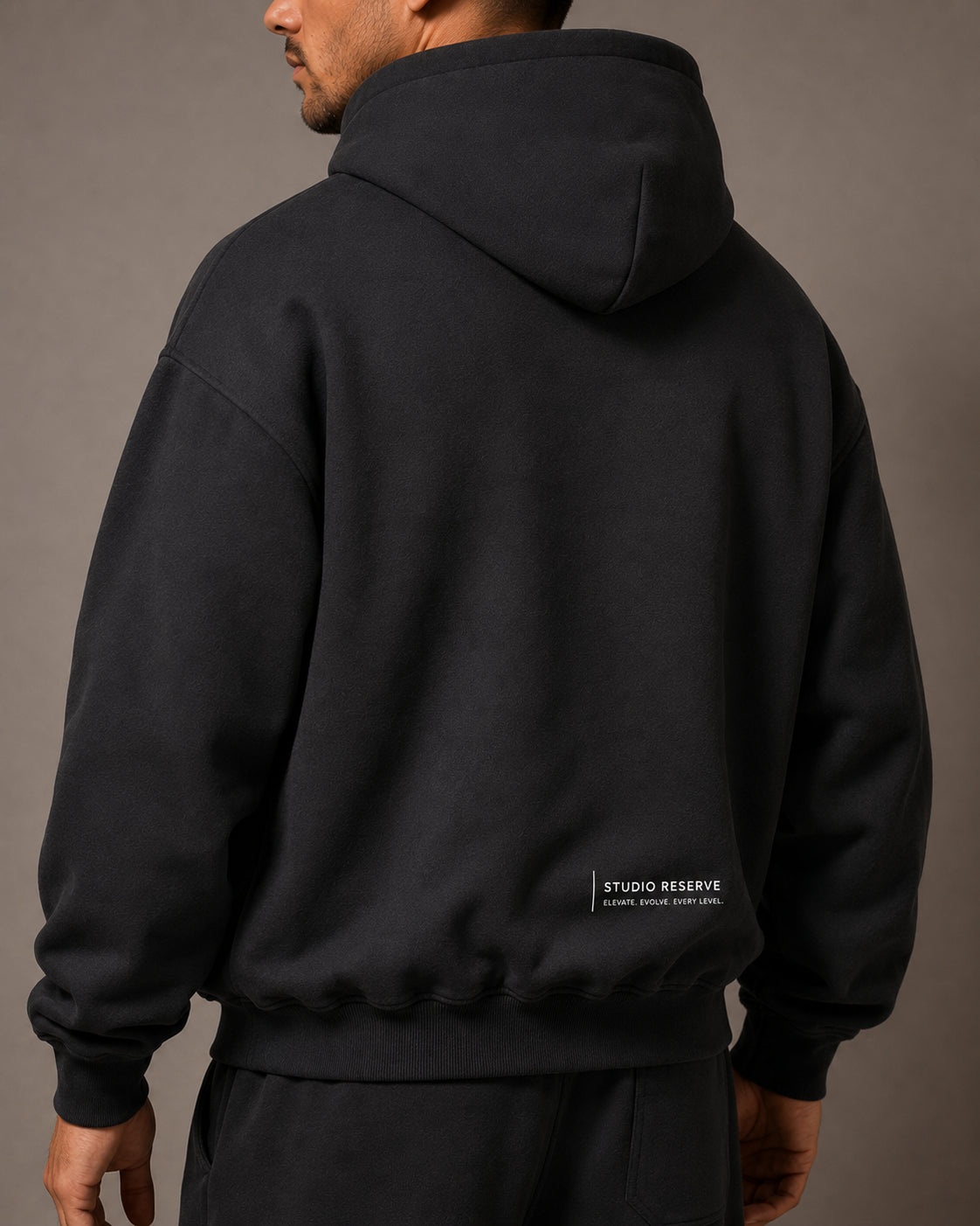 Studio Reserve Fleece Hoodie – Dark Grey, Black & Olive Green