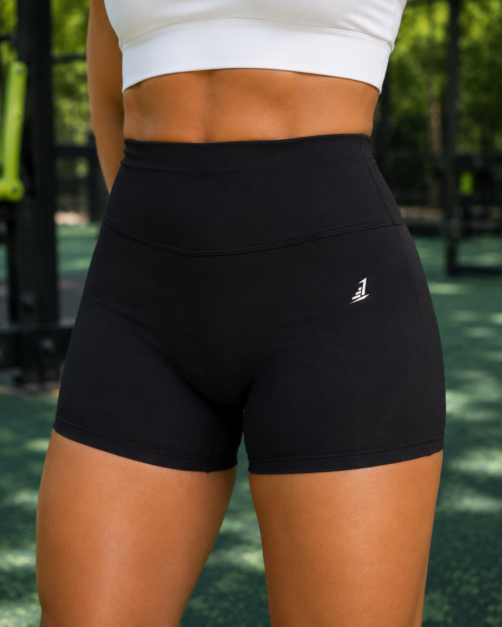 Women’s High-Rise Yoga Shorts – Black