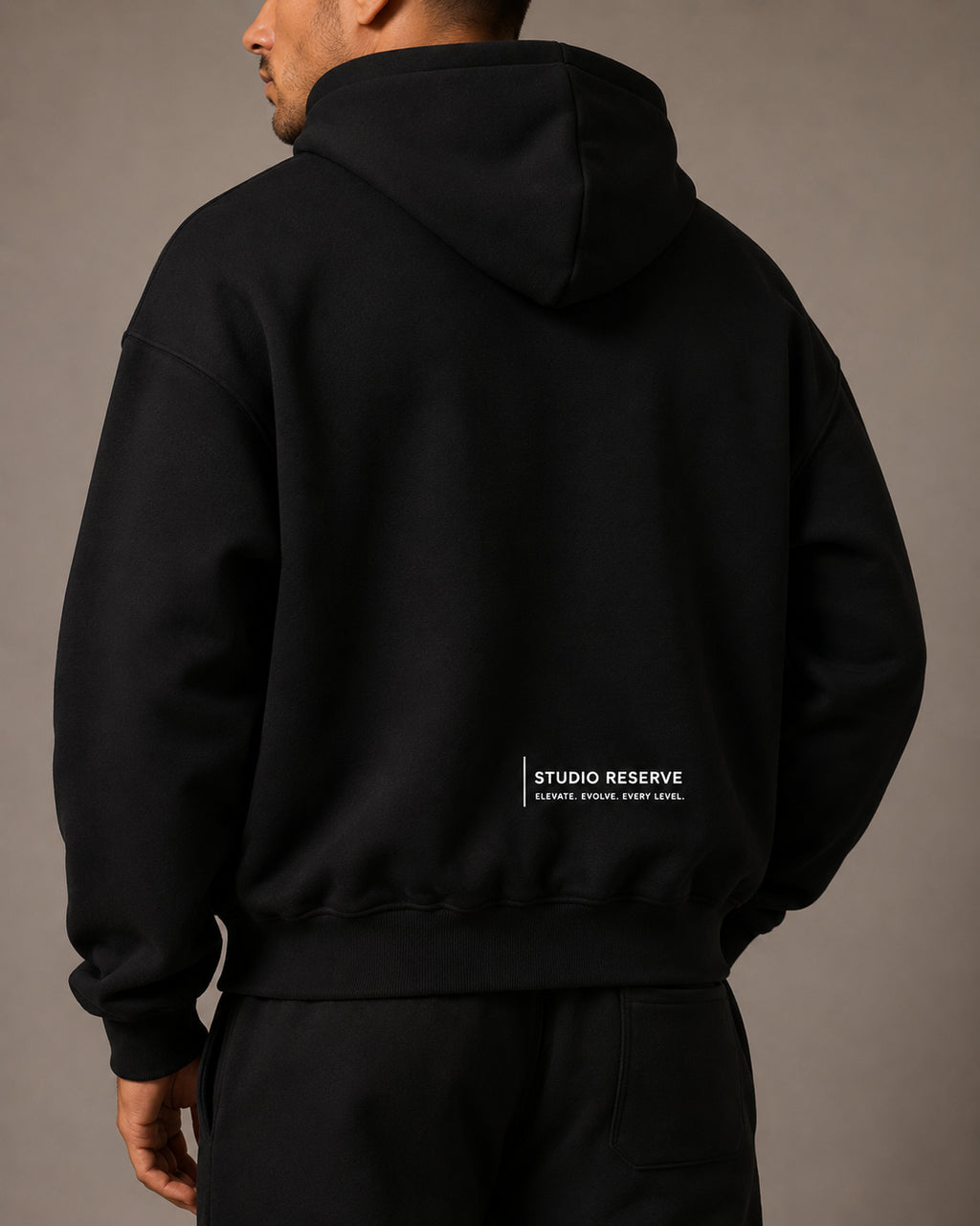 Studio Reserve Fleece Hoodie – Dark Grey, Black & Olive Green