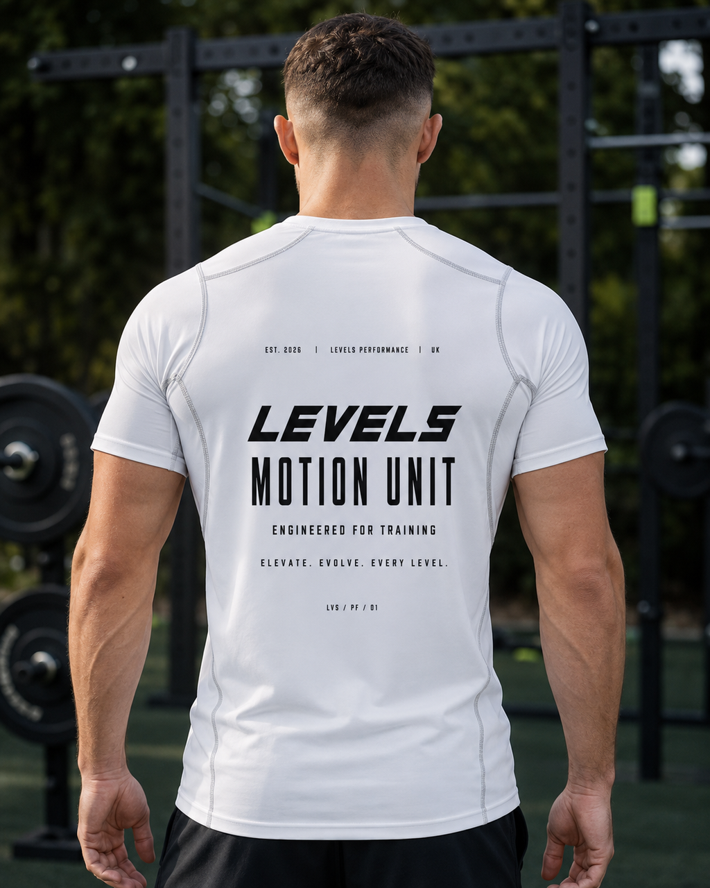 MotionForm Performance T-Shirt - White - Grey - Blue