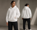 Studio Reserve Fleece Hoodie – Light Grey, & White