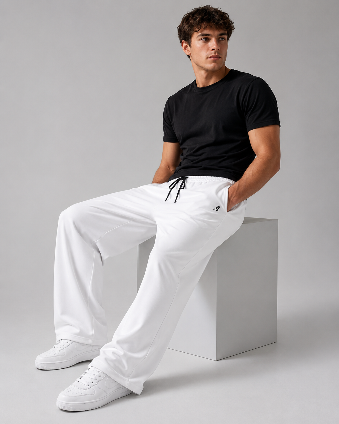 Men's White joggers Athletic Joggers