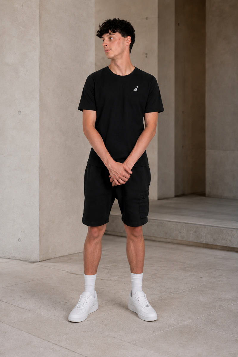 Men’s Levels Signature Embroidered Casual Tee – Black