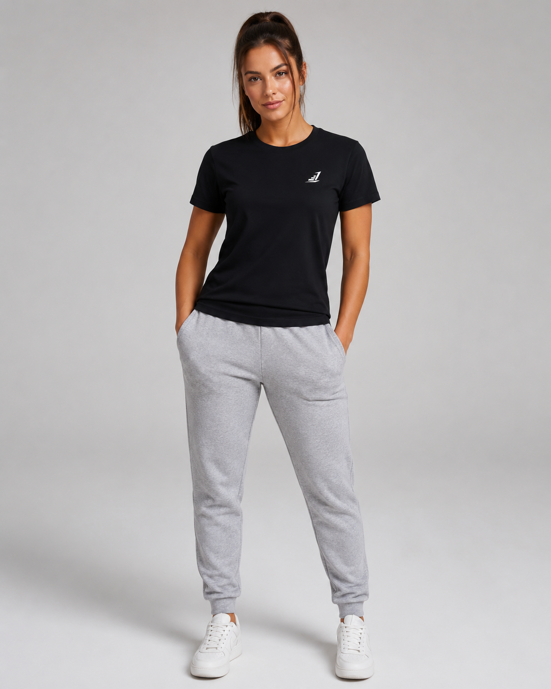 Women’s Levels Signature Embroidered Casual Tee – Black