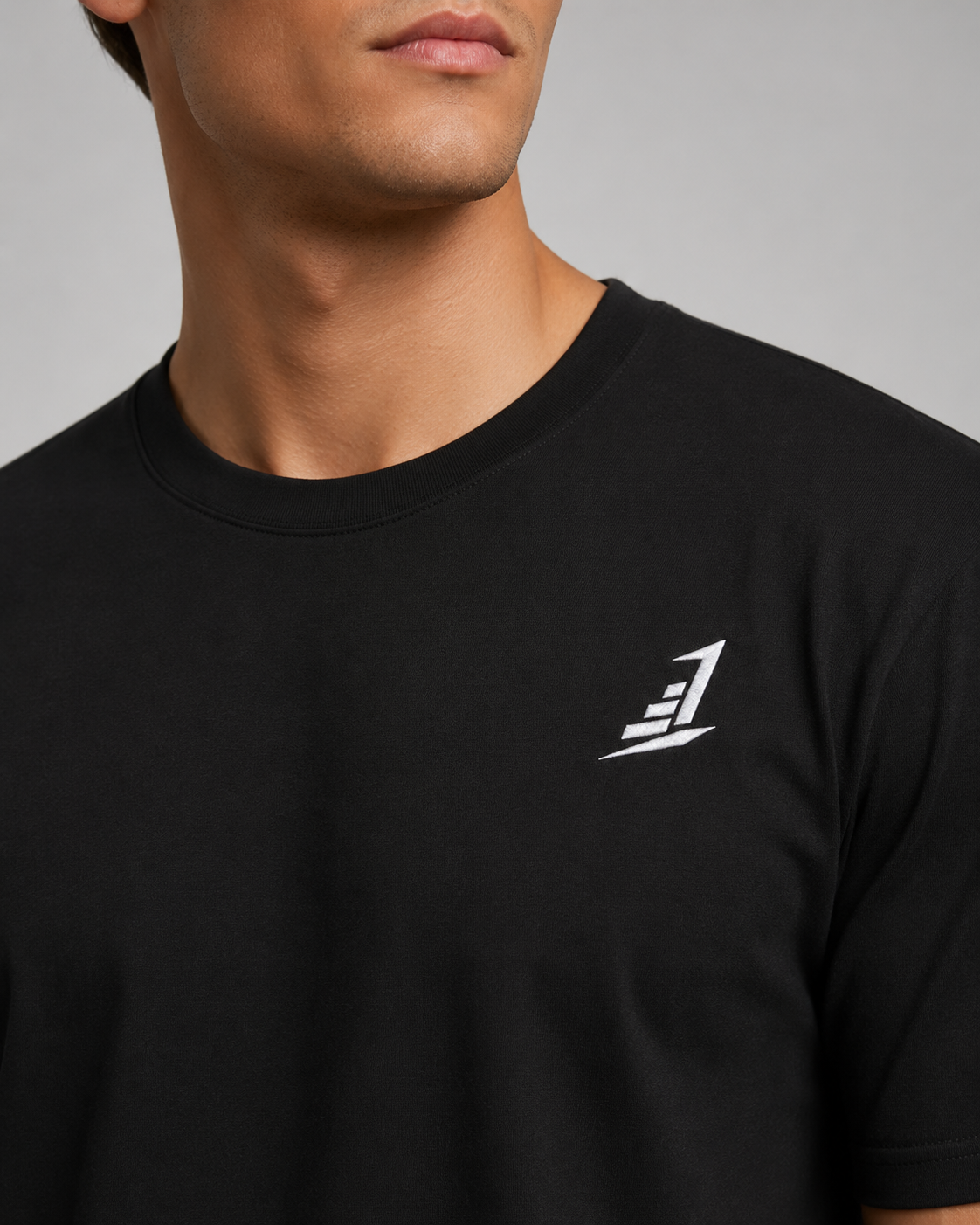 Men’s Levels Signature Embroidered Casual Tee – Black