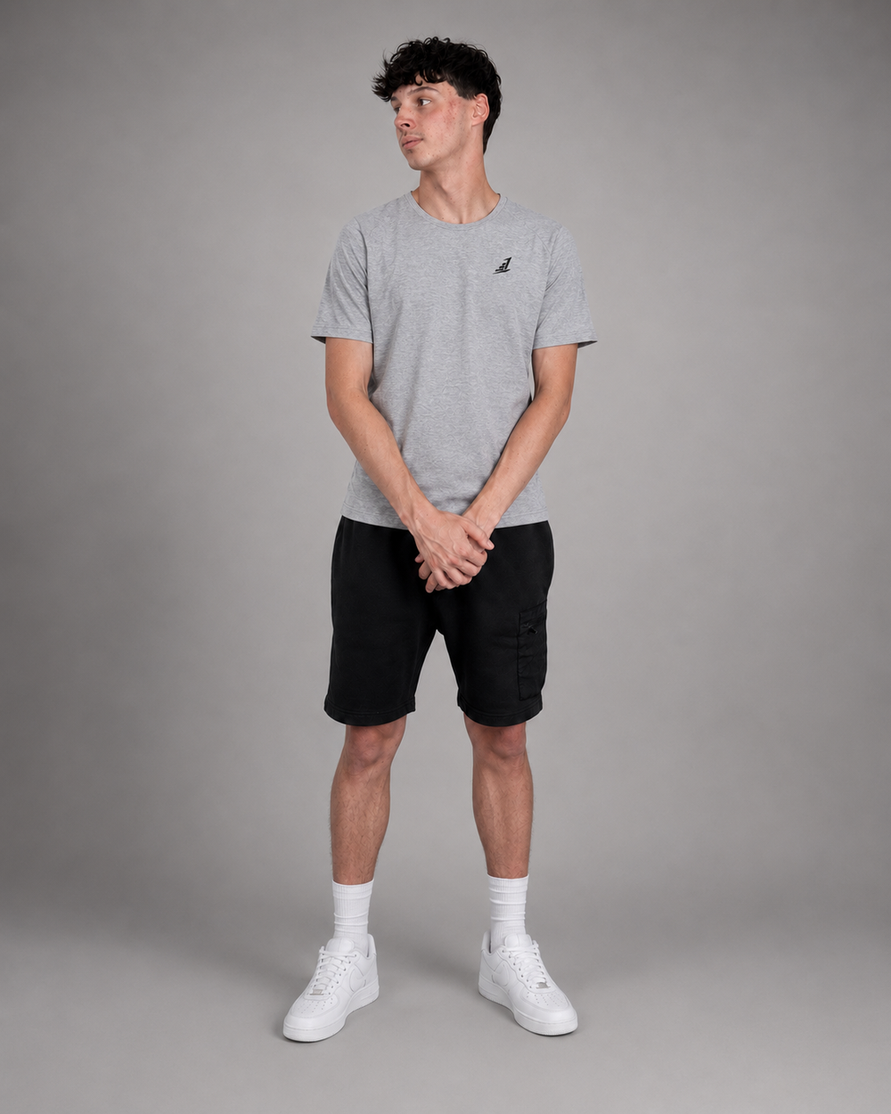 Men’s Levels Signature Embroidered Casual Tee – Heather Grey