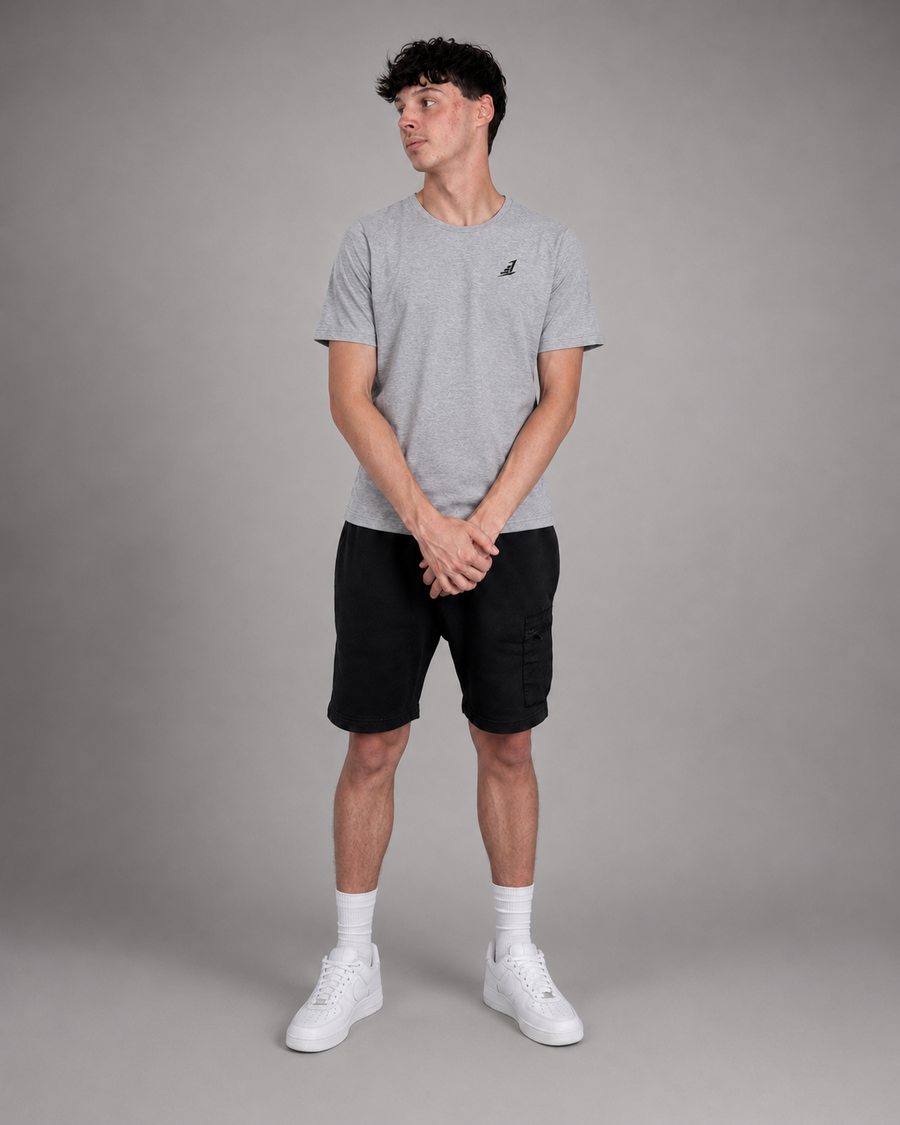 Men’s Levels Signature Embroidered Casual Tee – Heather Grey