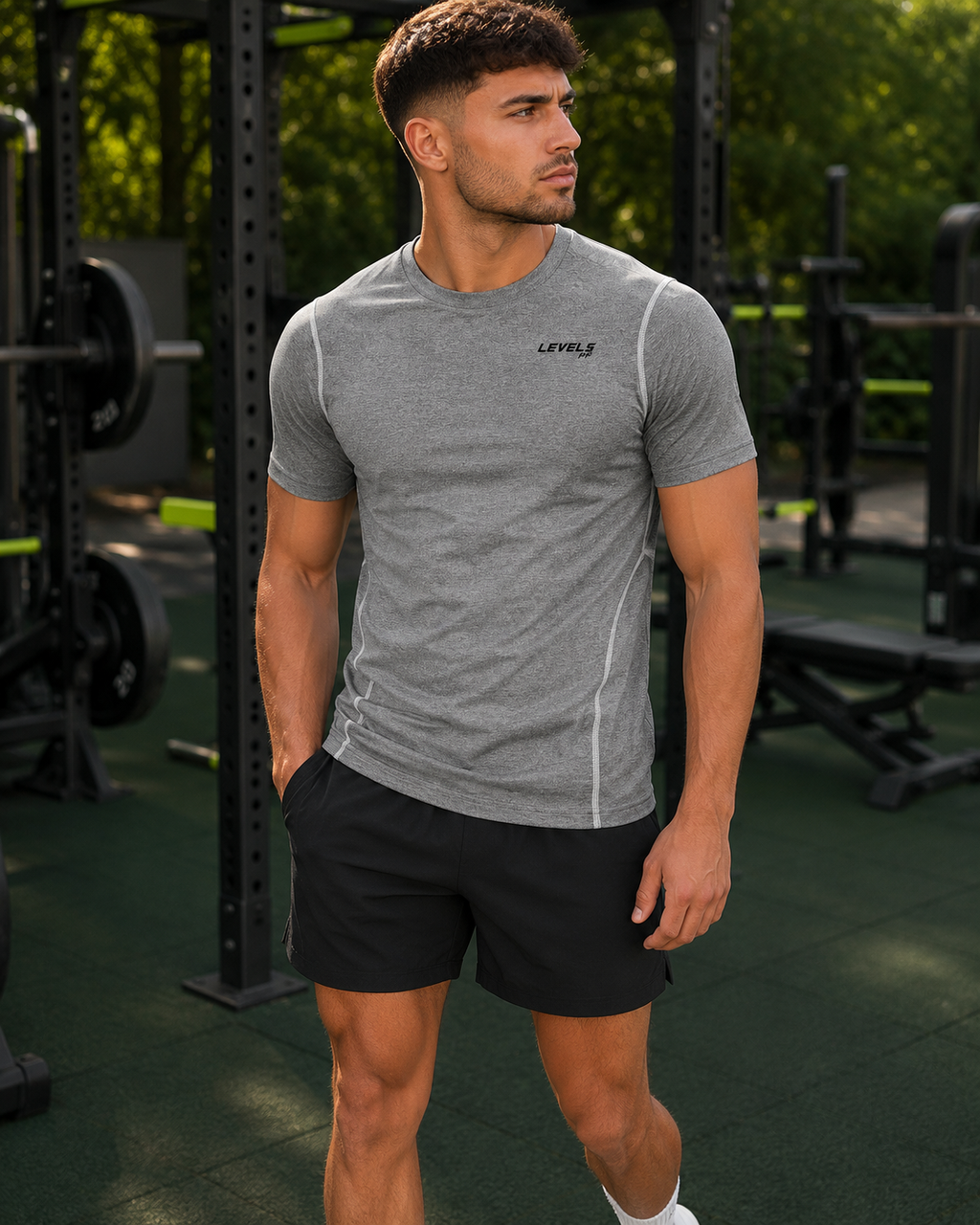 MotionForm Performance T-Shirt - White - Grey - Blue