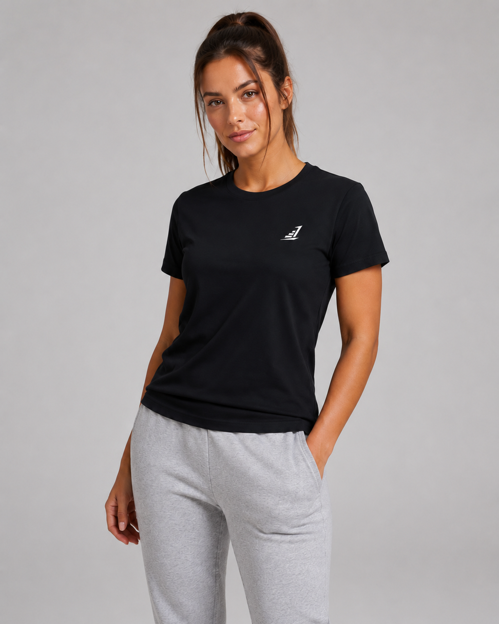 Women’s Levels Signature Embroidered Casual Tee – Black