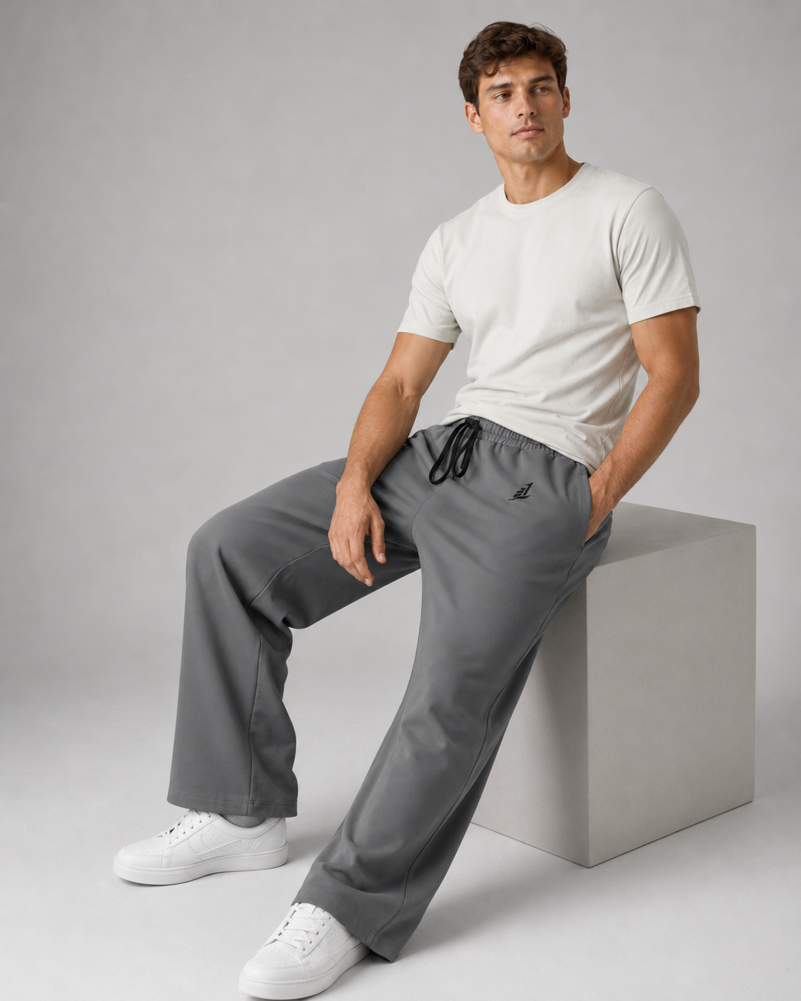 Men's Dark grey B.L Wide legged